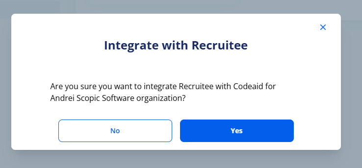 Codeaid Recruitee integration confirmation