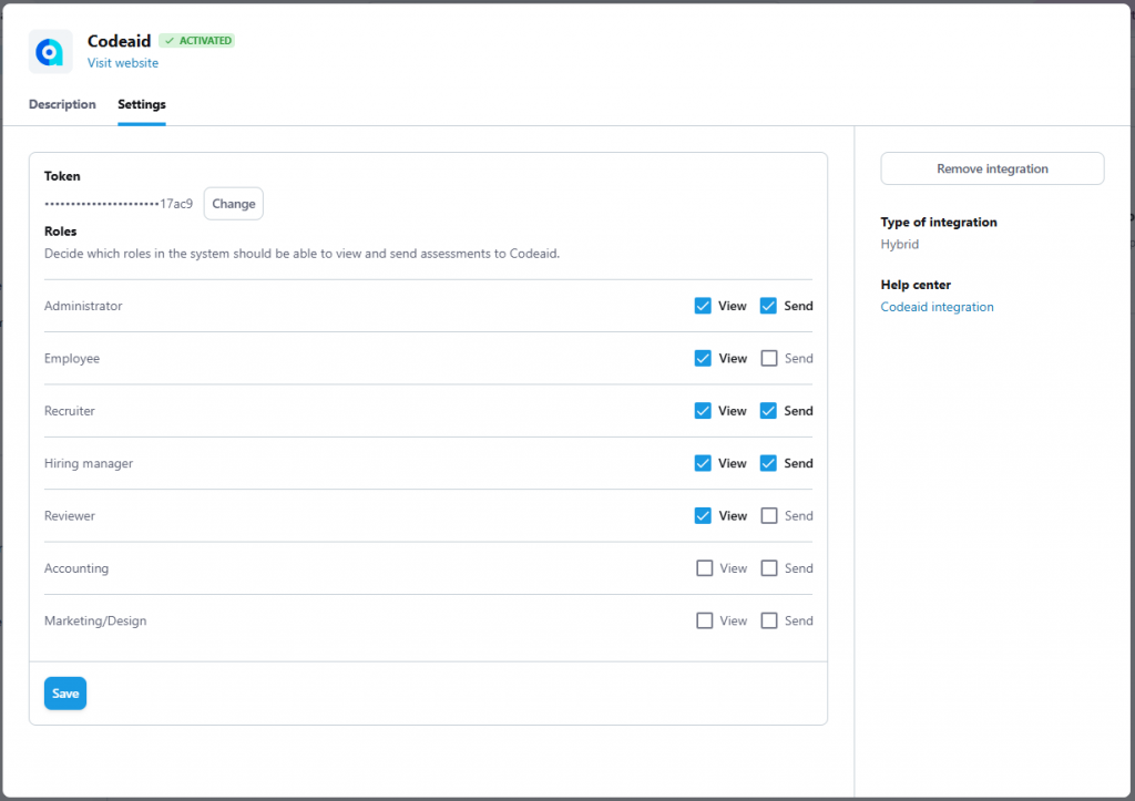 Recruitee integration with CodeAid popup confirmation